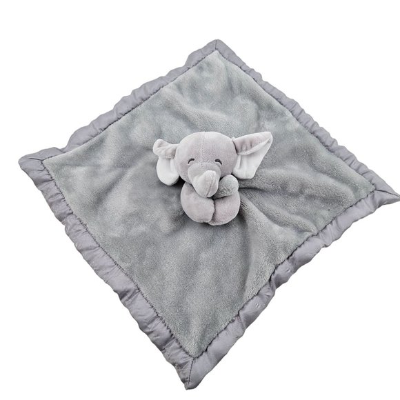 Carters Elephant Plush Lovey Gray Satin Edge and Back Security Blaket 2020 - Picture 2 of 10